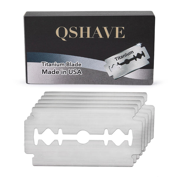 10 Blades Qshave Double Edge Safety Razor Blade Straight Titanium  Classic  Made in USA RD241