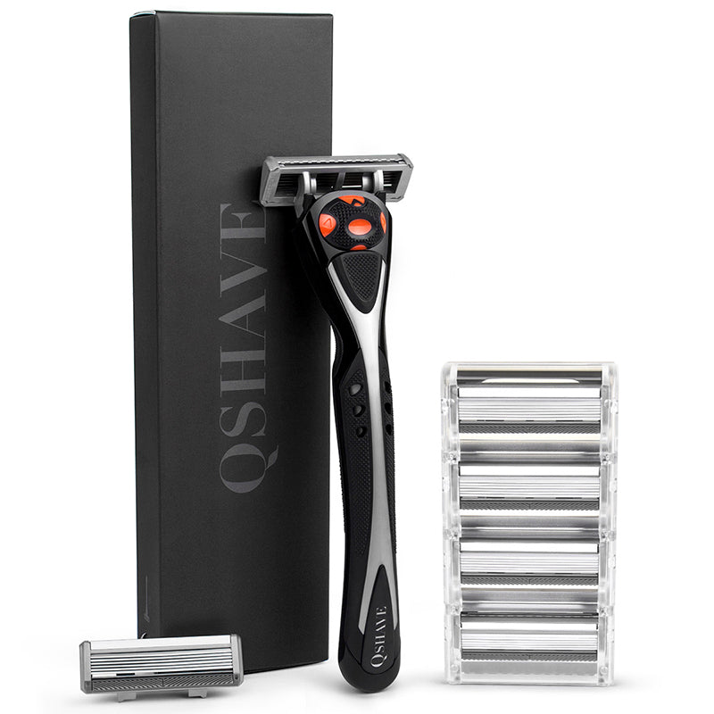 QSHAVE Black Spider Man Manual Great Shaving Razor Shaver  (1pc Handle, 6 Cartridges X6 Blade) RS696