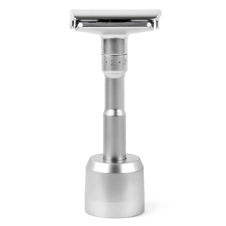 QSHAVE Razor Solo Stand/Base Brushed Aluminum Alloy Adjustable Safety Razor Stand (Razor not Included)