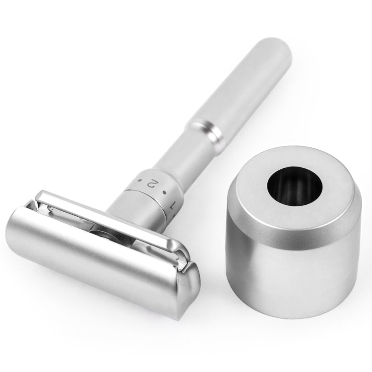 QSHAVE Razor Solo Stand/Base Brushed Aluminum Alloy Adjustable Safety Razor Stand (Razor not Included)