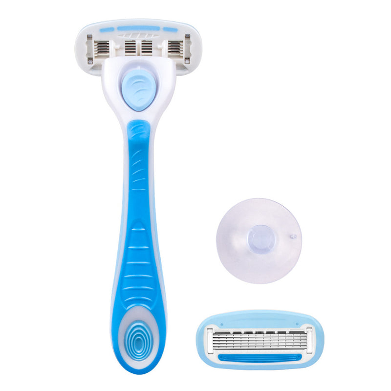 QSHAVE IT Lady Shaving 5-Blade Razor Women Bikini Hair Removal Blade Epilator Razor + 2 Cartridges + Holder + Stick RS892