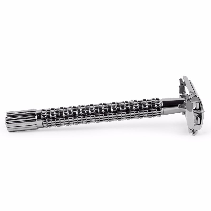 Double Edge Safety Razor Long Handle Butterfly 1 Handle + 5 blades Open Classic RD237