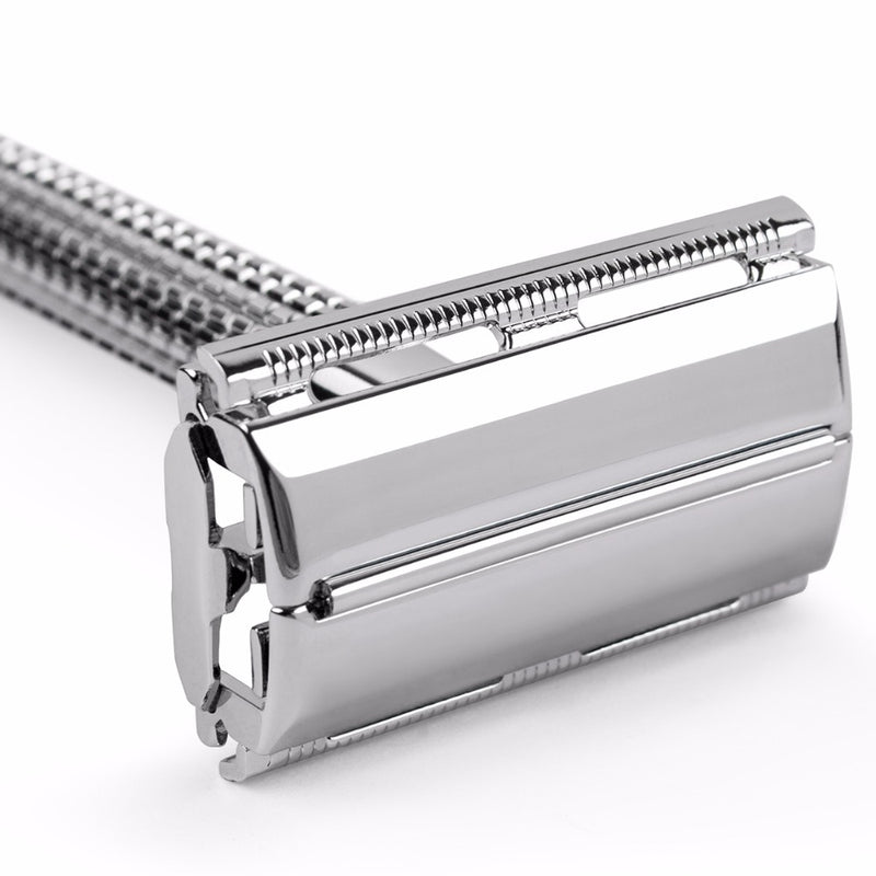 Double Edge Safety Razor Long Handle Butterfly 1 Handle + 5 blades Open Classic RD237