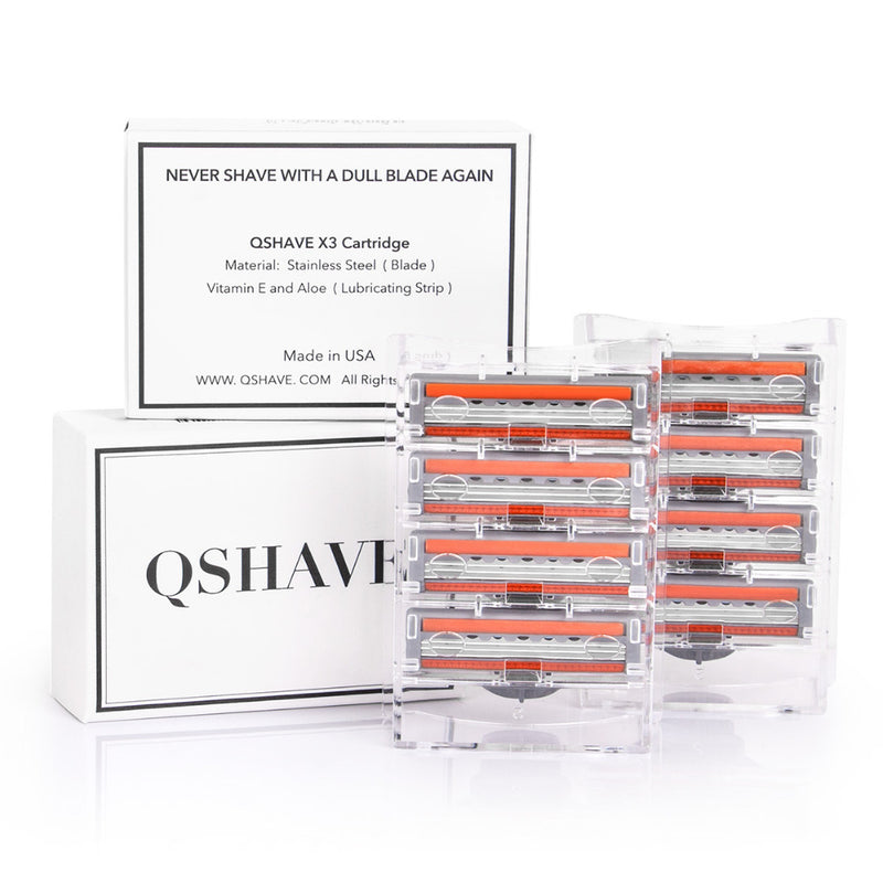 QShave Orange Series 3 Layer Razor Blade Refill Men Manual Shaving X3 Blade LWRQ304816