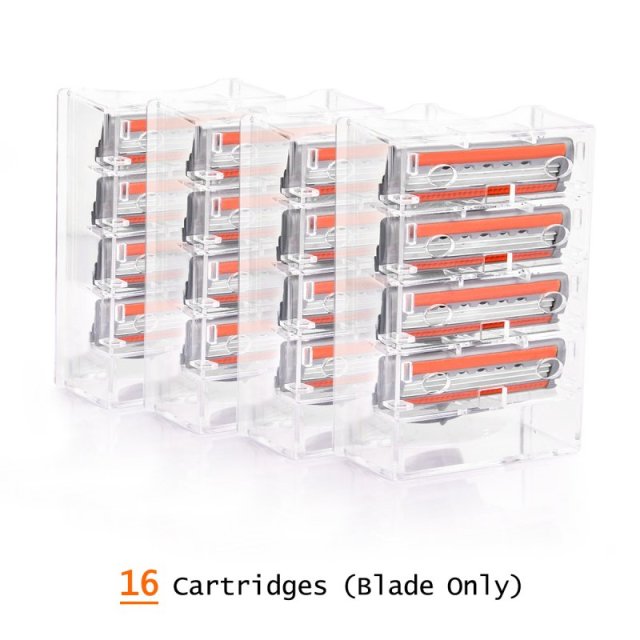 QShave Orange Series 3 Layer Razor Blade Refill Men Manual Shaving X3 Blade LWRQ304816