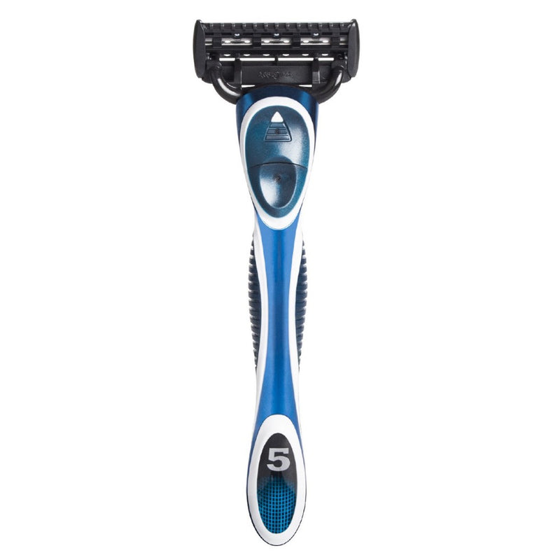 QShave Blue Men Manual Shaving Trimmer Blade Razor +1 Cartridge X3 Blade + 1 Cartridge  X5 Blade RQ500