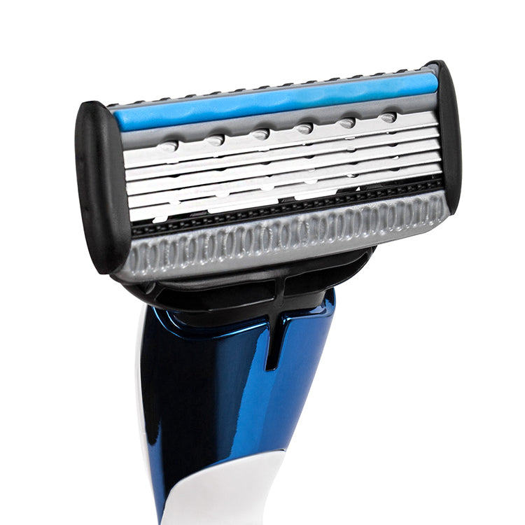 QShave Blue Men Manual Shaving Trimmer Blade Razor +1 Cartridge X3 Blade + 1 Cartridge  X5 Blade RQ500