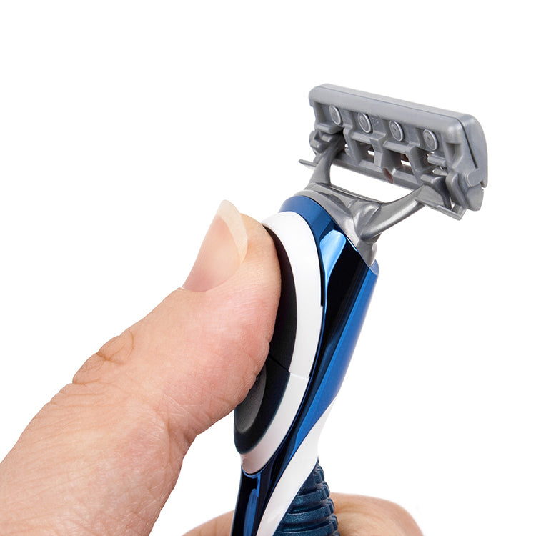 QShave Blue Men Manual Shaving Trimmer Blade Razor +1 Cartridge X3 Blade + 1 Cartridge  X5 Blade RQ500