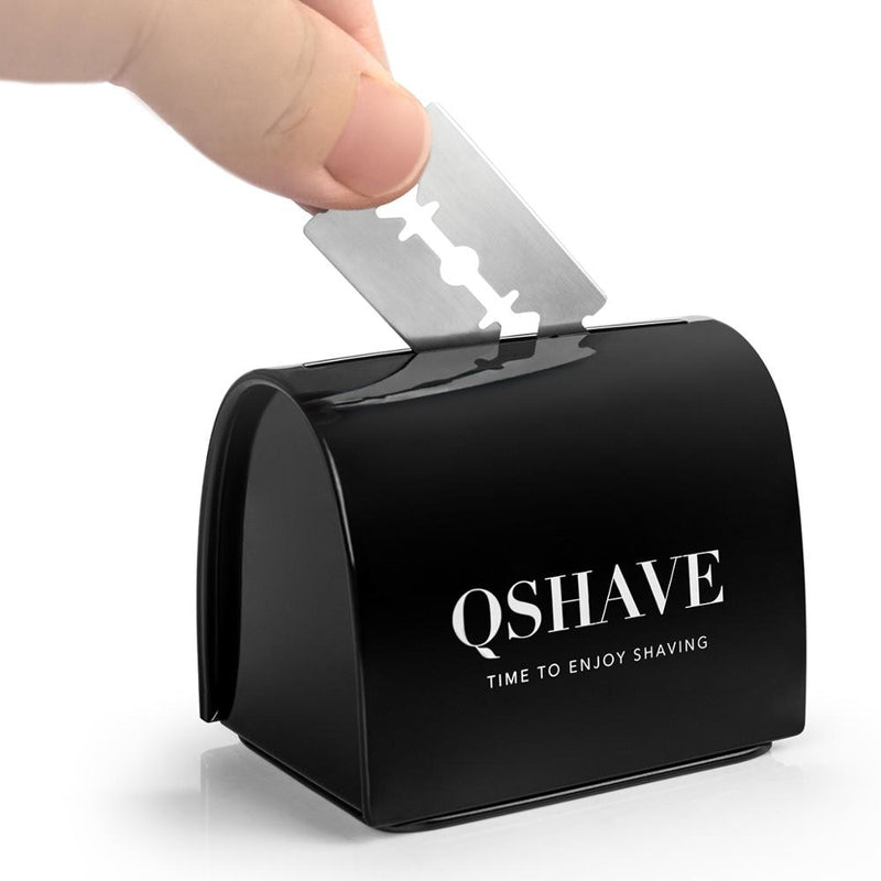 QSHAVE Blade Disposal Case Safe Storage Bank for Used Safety Razor Blades Household Safe Guard QM3239