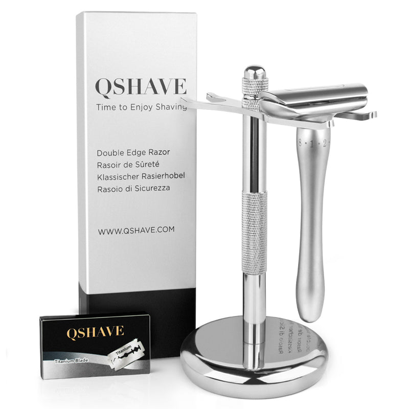 QShave Adjustable Safety Razor + 1 Razor Holder + 5 blades RD8287