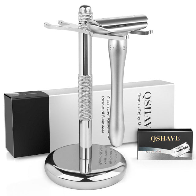 QShave Adjustable Safety Razor + 1 Razor Holder + 5 blades RD8287