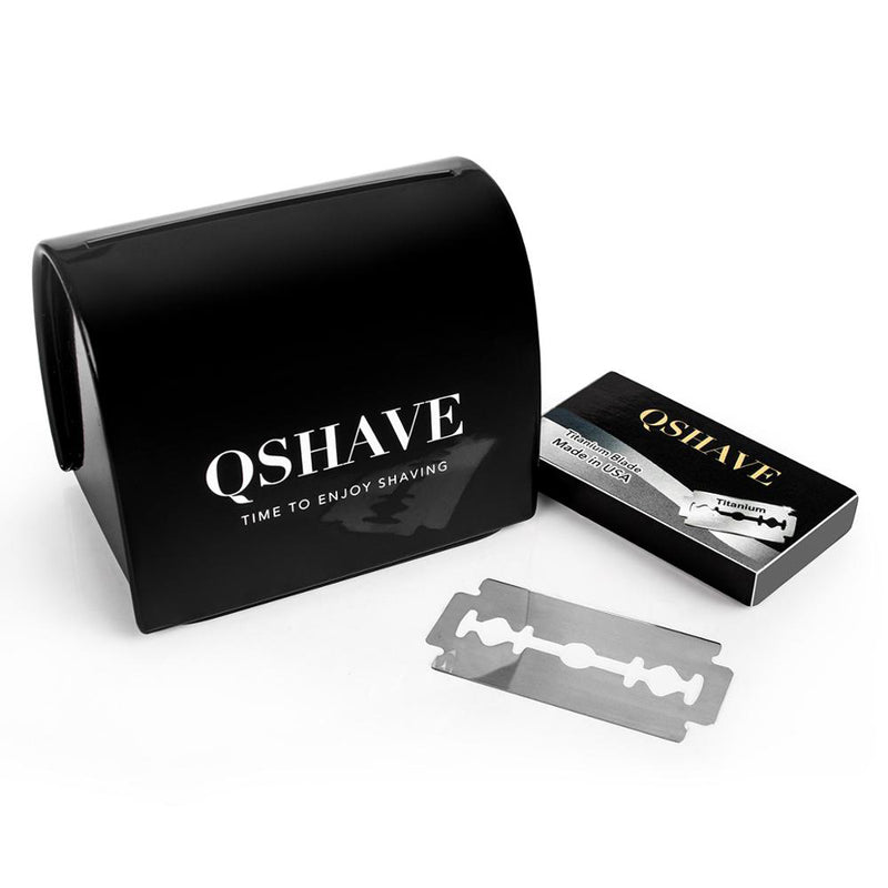 QSHAVE Adjustable Safety Razor kit  Shaving kit Holder + Razor + Blade Disposal Case +15 Blades set