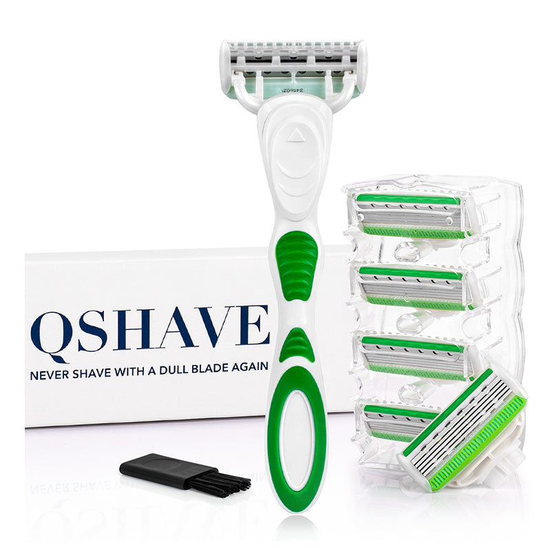 QShave Green Series 5 Layer X5 Blade Women Bikini Leg Hair Removal Razor RQ906