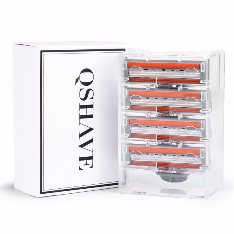 QShave Men Shaving Razor 1 Handle + 9 Cartridges X3 Blade, 1 Cartridge X5 Blade RQ191