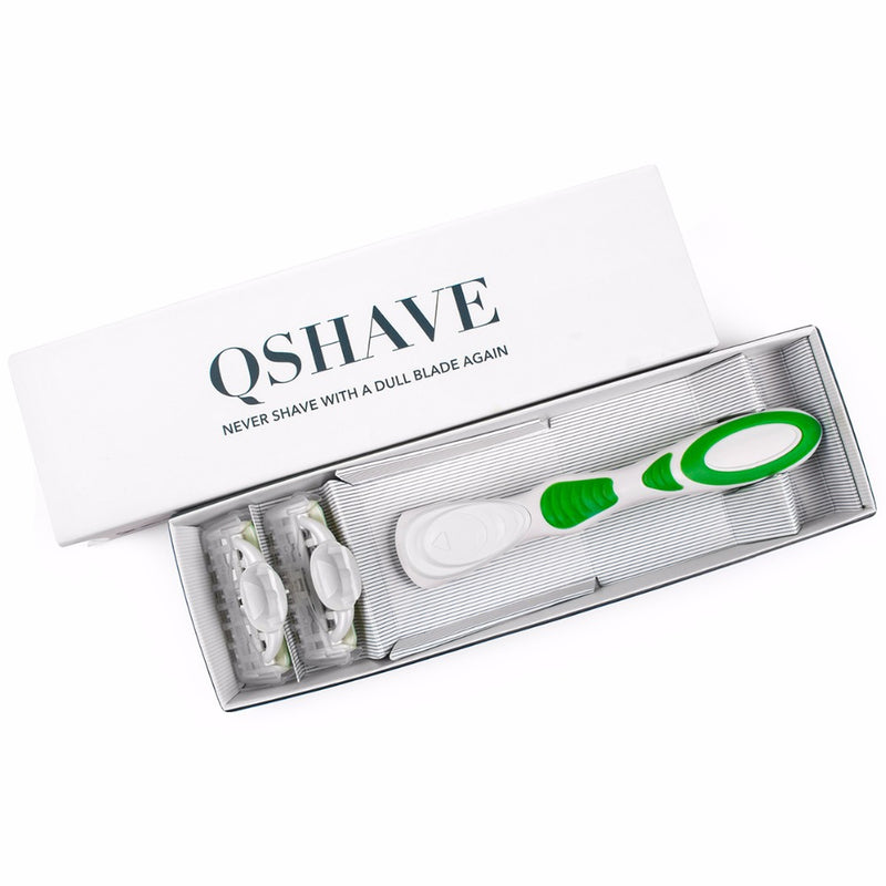 Qshave Green Series Lady Woman Shaving Razor Hair Removal Epilator with 2pcs X5 USA Blade RQ902