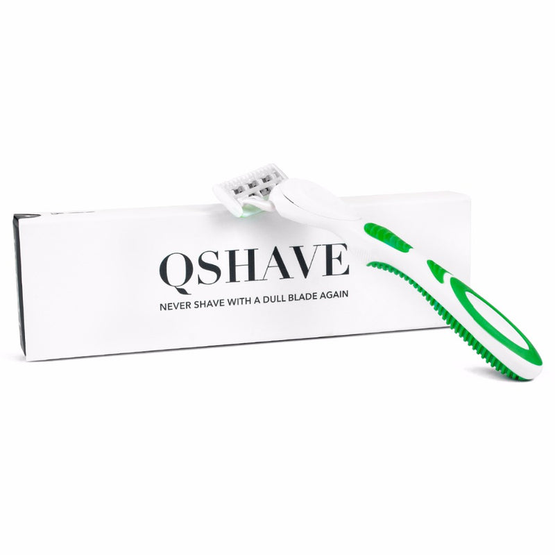 Qshave Green Series Lady Woman Shaving Razor Hair Removal Epilator with 2pcs X5 USA Blade RQ902