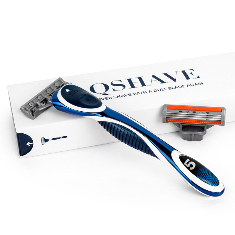 QSHAVE Orange Series 3-Layer USA Blade Manual Men Shaving Razor it with 2 Cartridges X3 Blade LW10206