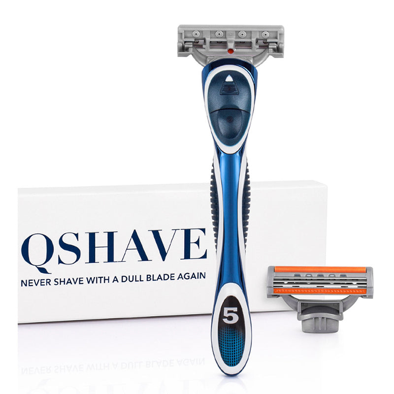 QSHAVE Orange Series 3-Layer USA Blade Manual Men Shaving Razor it with 2 Cartridges X3 Blade LW10206