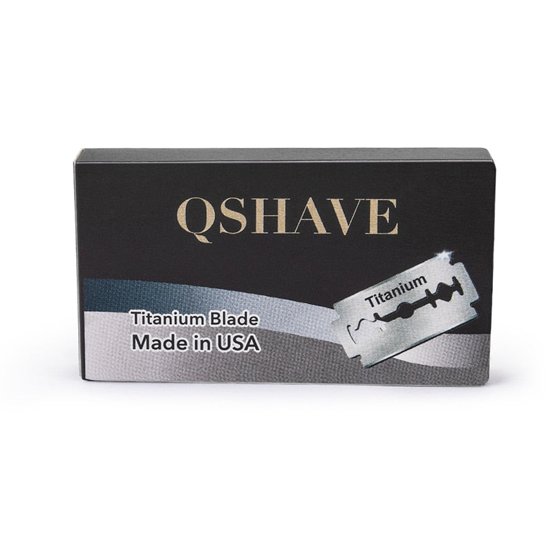 100 Blades Qshave IT Safety Razor Blade Straight Titanium Double Edge Classic Made in USA RD244