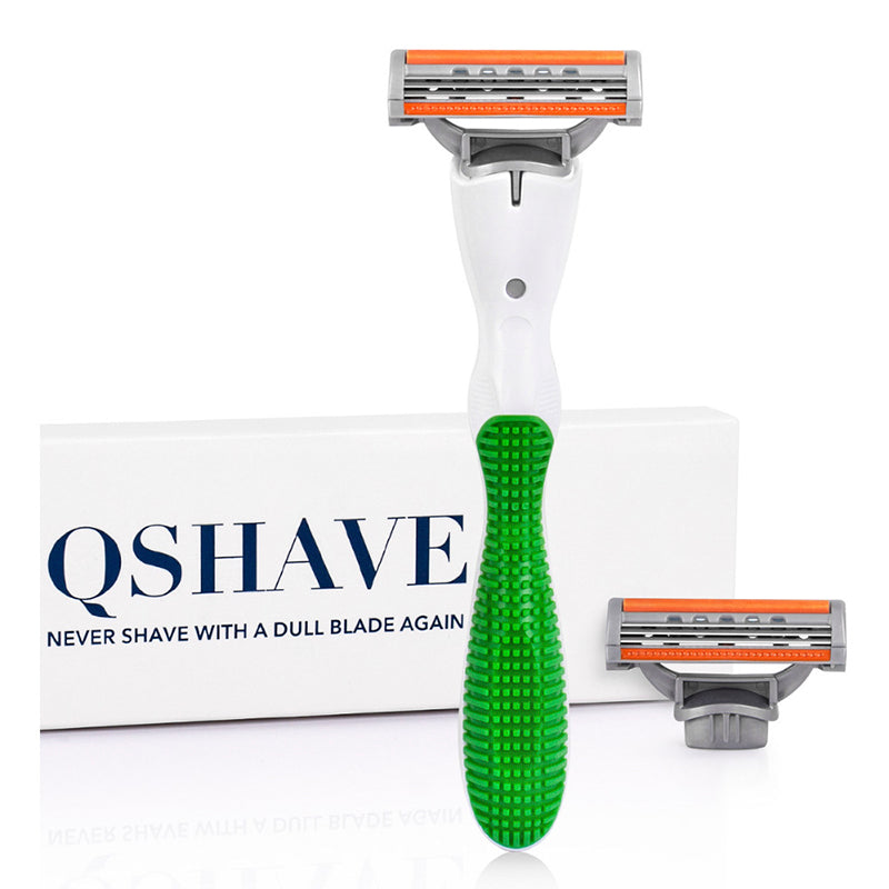 Qshave Women Bikini Shaving Razor 1pc Razor Handle + 2 Cartridges X3 USA Blade RQ920