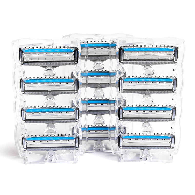 QShave Blue Series Blade Men Manual Shaving Razor Refill X5 Blade Plus 1 Trimmer Blade (Only Blades No Handle) RQ512